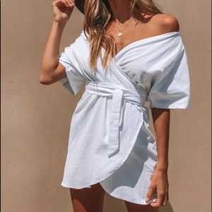 Princess Polly Juralina Mini Wrap Dress White